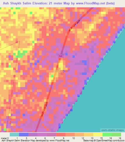 Ash Shaykh Salim,Yemen Elevation Map