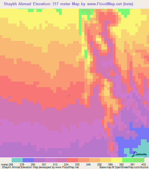 Shaykh Ahmad,Yemen Elevation Map