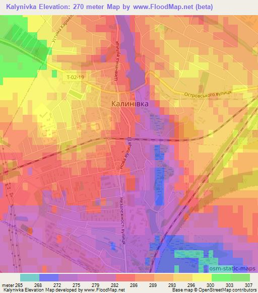 Kalynivka,Ukraine Elevation Map