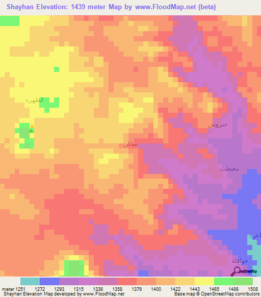 Shayhan,Yemen Elevation Map