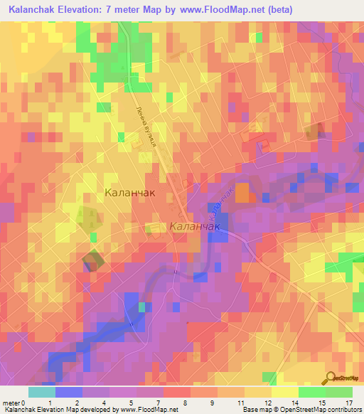 Kalanchak,Ukraine Elevation Map