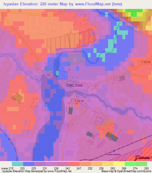 Izyaslav,Ukraine Elevation Map