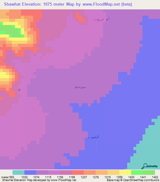Shawhat,Yemen Elevation Map