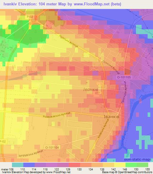 Ivankiv,Ukraine Elevation Map