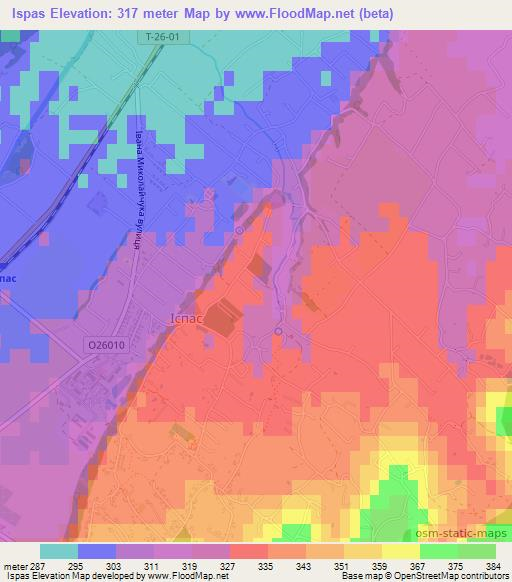 Ispas,Ukraine Elevation Map