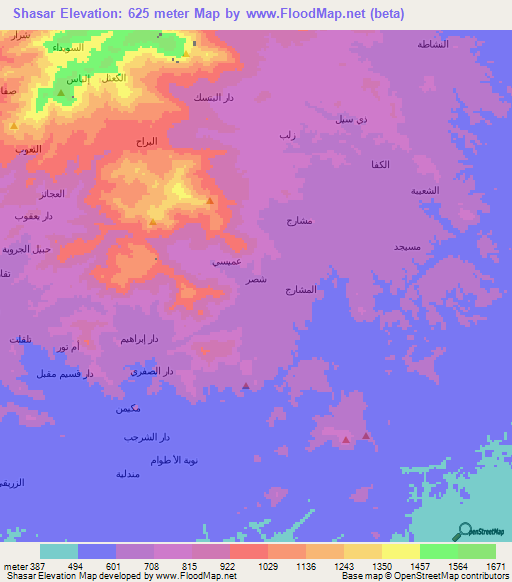 Shasar,Yemen Elevation Map