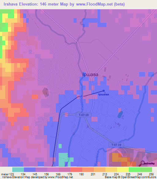 Irshava,Ukraine Elevation Map