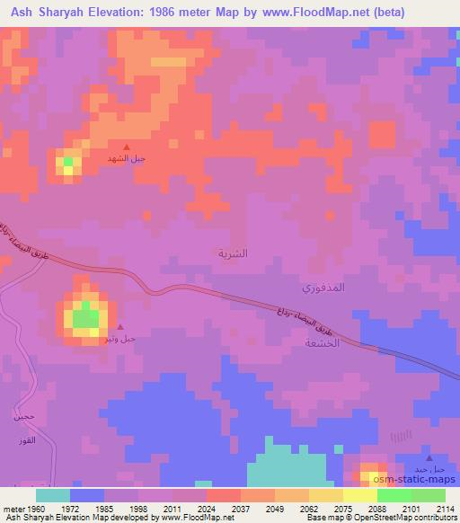 Ash Sharyah,Yemen Elevation Map