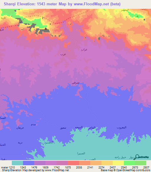 Sharqi,Yemen Elevation Map