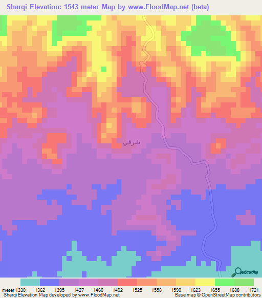 Sharqi,Yemen Elevation Map