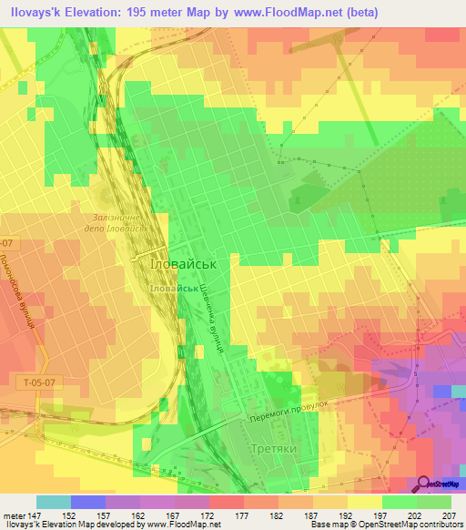Ilovays'k,Ukraine Elevation Map