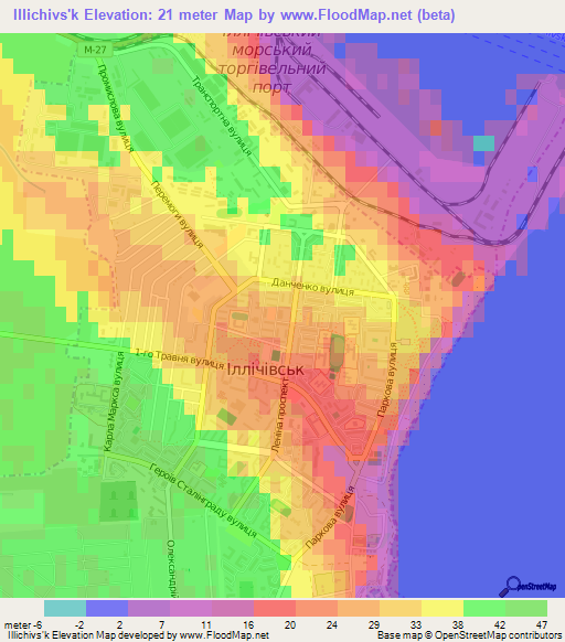 Illichivs'k,Ukraine Elevation Map