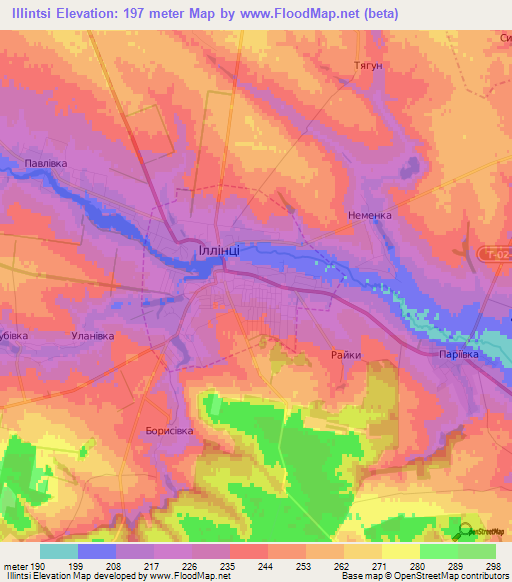 Illintsi,Ukraine Elevation Map