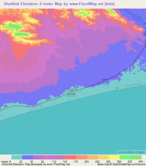 Sharkhat,Yemen Elevation Map