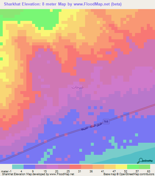 Sharkhat,Yemen Elevation Map