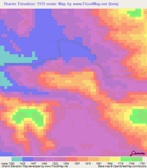 Sharim,Yemen Elevation Map