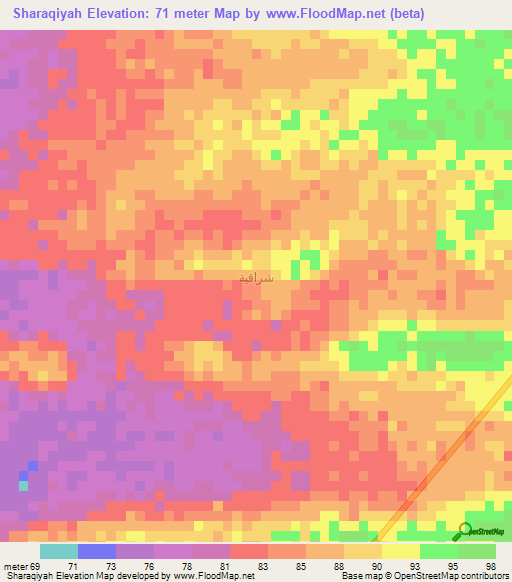 Sharaqiyah,Yemen Elevation Map