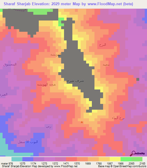 Sharaf Sharjab,Yemen Elevation Map