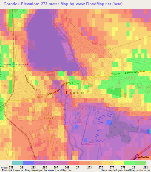 Gorodok,Ukraine Elevation Map