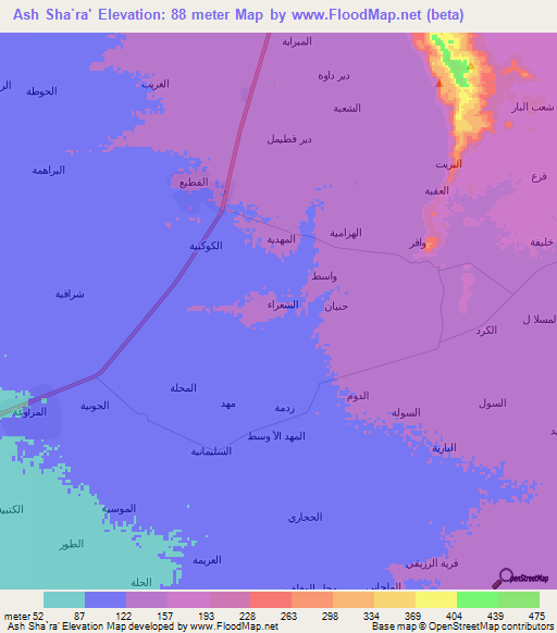 Ash Sha`ra',Yemen Elevation Map
