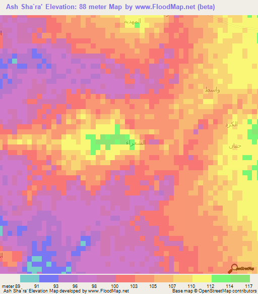 Ash Sha`ra',Yemen Elevation Map