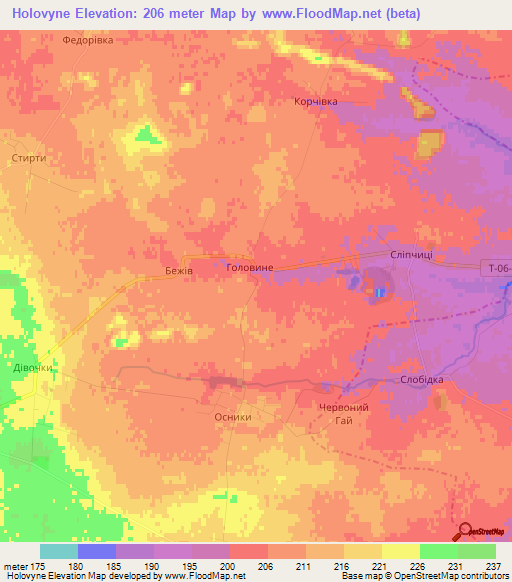 Holovyne,Ukraine Elevation Map