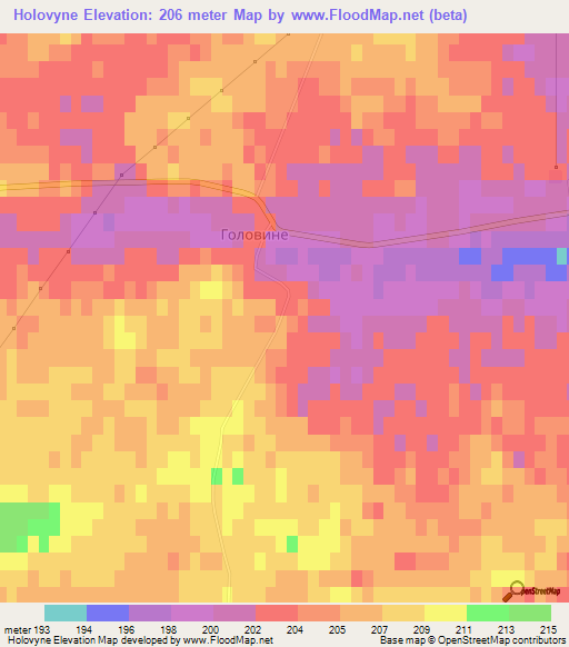 Holovyne,Ukraine Elevation Map