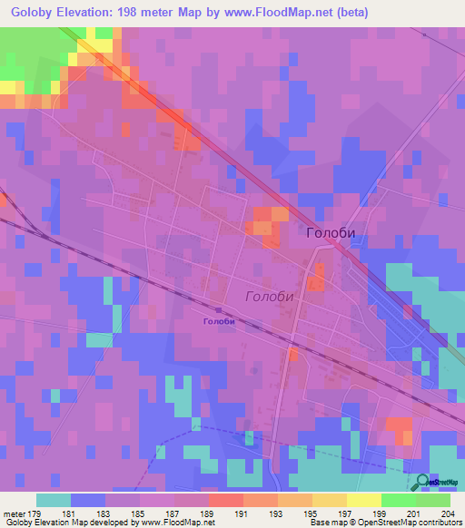 Goloby,Ukraine Elevation Map
