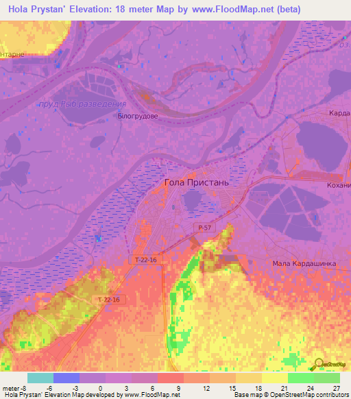 Hola Prystan',Ukraine Elevation Map