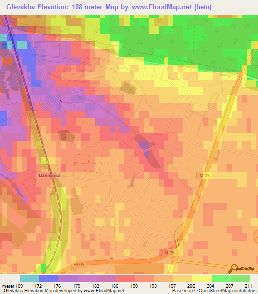 Glevakha,Ukraine Elevation Map