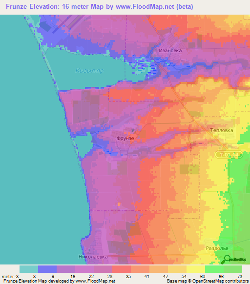 Frunze,Ukraine Elevation Map