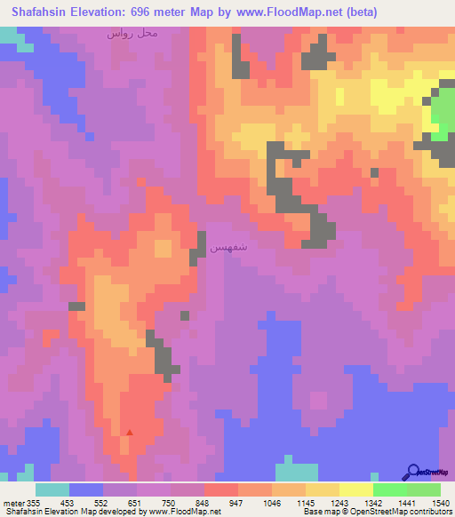 Shafahsin,Yemen Elevation Map