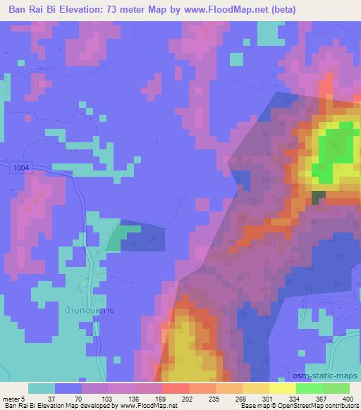 Ban Rai Bi,Thailand Elevation Map
