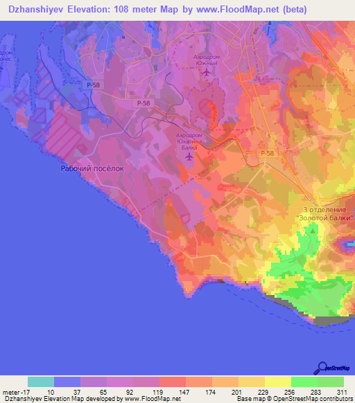 Dzhanshiyev,Ukraine Elevation Map