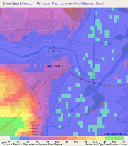 Dvorichna,Ukraine Elevation Map