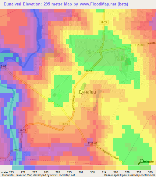 Dunaivtsi,Ukraine Elevation Map