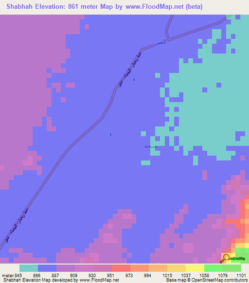 Shabhah,Yemen Elevation Map