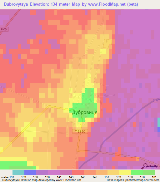 Dubrovytsya,Ukraine Elevation Map