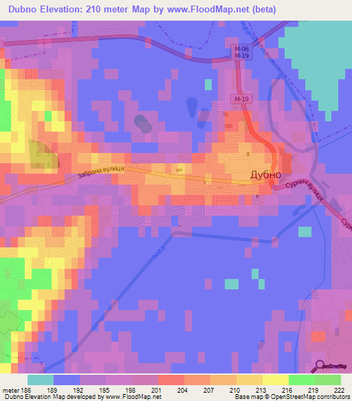 Dubno,Ukraine Elevation Map