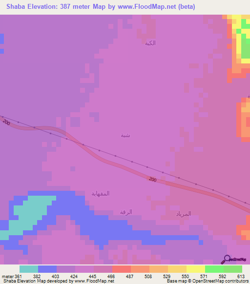 Shaba,Yemen Elevation Map