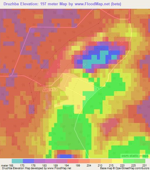 Druzhba,Ukraine Elevation Map