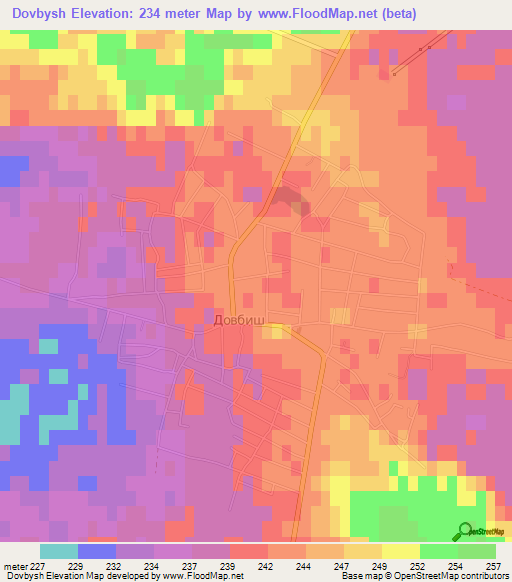 Dovbysh,Ukraine Elevation Map