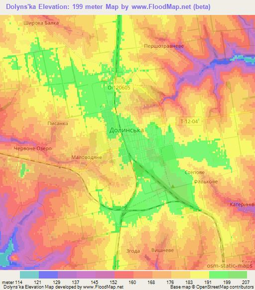 Dolyns'ka,Ukraine Elevation Map