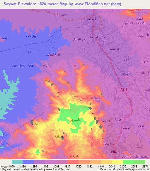 Saywat,Yemen Elevation Map