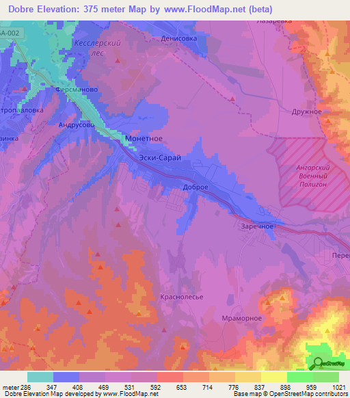 Dobre,Ukraine Elevation Map