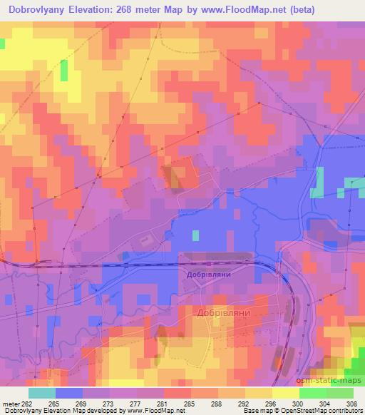 Dobrovlyany,Ukraine Elevation Map