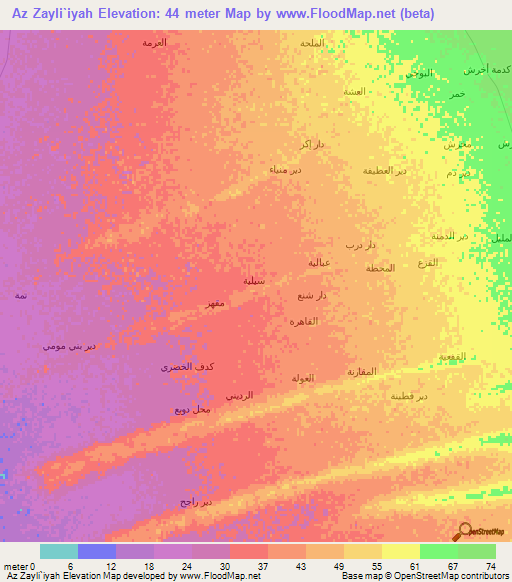 Az Zayli`iyah,Yemen Elevation Map