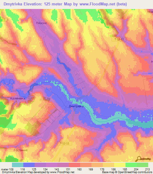 Dmytrivka,Ukraine Elevation Map
