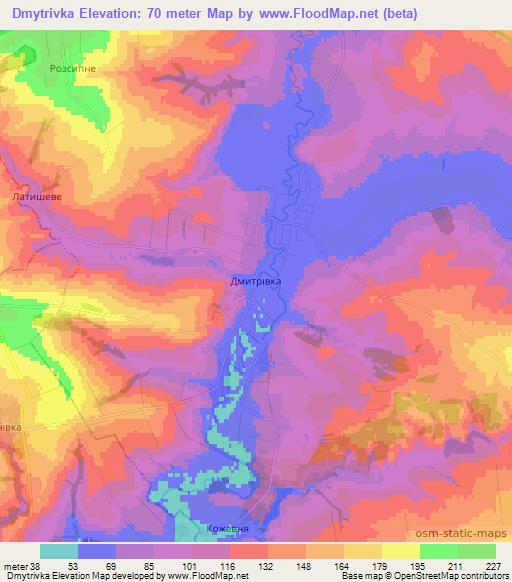 Dmytrivka,Ukraine Elevation Map