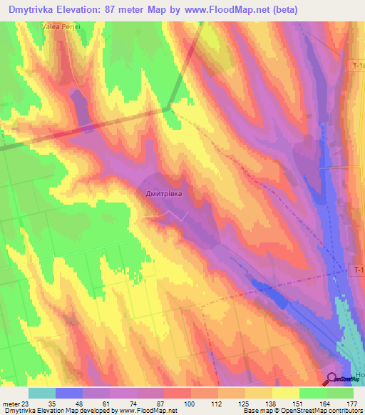 Dmytrivka,Ukraine Elevation Map